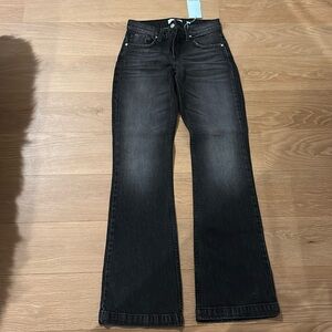 New With Tags - Revice Denim Sz 25 Black Washed with Grey Highlight Flare Jeans